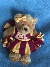 Small Plushland Plush Golden Teddy Bear w Minnesota Gophers Cheerleader Outfit  - $14.89