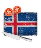 Iceland : Gift Cutting Board Flag Retro Artistic Icelandic Expat Country - $540.83 MXN