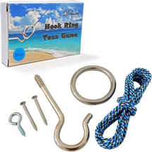Hook and Ring Toss Game - Throwing Games for Family Fun - Stainless Steel Hardwa - £8.68 GBP