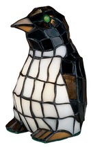 Penguin Accent Lamp 8&quot; Tiffany Style Stained Glass Accent Lamp 18470 - $196.02