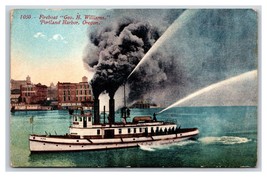 Fireboat George H Williams Portland Harbor Oregon OR UNP DB Postcard W17 - £3.07 GBP
