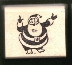 Santa arms up Rubber Stamp made in america free shipping - £10.89 GBP