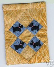 Scottie Dogs on point  Mini Quilt ACEO Handquilted OOAK - $15.75