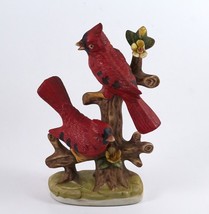Opryland USA Cardinal Bird Figurine Porcelain Two Cardinals Sitting On Branches - £15.92 GBP