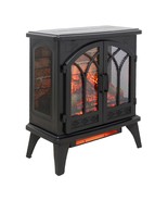 Antique Black Electric Fireplace Stove: 3D Flame, Remote, 24 Inch - €202,31 EUR