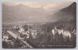 Le Fayet St Gervais Hte Savoie With Mountain View Town Below Vintage Postcard - £11.24 GBP