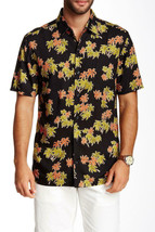 NWT Tori Richard Areca Punch Tropical Hawaiian Short Sleeve Shirt Black ... - $24.72