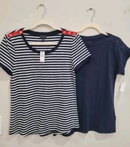 Talbots Shirt Women S Small Blue Stripe Lot of 2 Nautical Coastal New Tags - €32,28 EUR