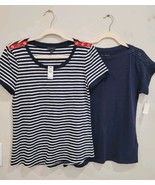 Talbots Shirt Women S Small Blue Stripe Lot of 2 Nautical Coastal New Tags - $37.95