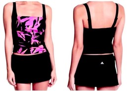 $54 Adidas Skirtini Swim Bottoms 16 XLarge Black Sport Skirt Skort Stret... - $29.80