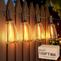 Outdoor String Lights 150Ft, St38 Patio Lights With 78 Pcs Shatterproof Dimmable - £81.52 GBP
