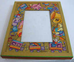 Handpainted Wooden Picture Frame &quot;Circus Animals&quot; By Dimitry Zhukov Signed - £35.57 GBP