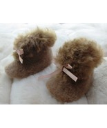Soft brown Baby Alpaca Fur Slippers, 0 - 12 month - £21.98 GBP