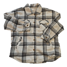 Miss Posh Black White Flannel Thick Plaid Button Up Long Sleeve Medium - $313.01 MXN