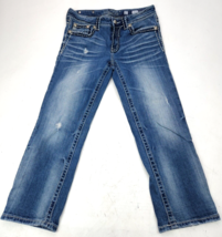 Miss Me Jeans Boyfriend 27 Jpb5014 Faded Blue Distressed Capri - £23.47 GBP
