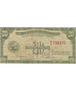 PHILIPPINE Paper Money: CENTRAL BANK PHILS. 1949 20 centavos - $5.95