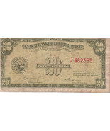 PHILIPPINE Paper Money: CENTRAL BANK PHILS. 1949 20 centavos - £3.89 GBP
