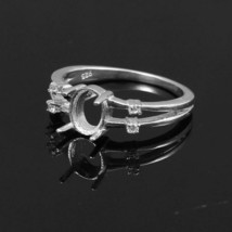 Silver 6x8 mm oval Semi Mount Ring Setting Large ring Blanks Polished - $34.48