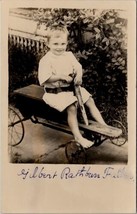 Mount Vernon Ohio Gilbert Fuller On Pedal Car c1911 Cute Boy RPPC Postcard A29 - £23.94 GBP