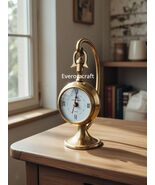 Vintage Metal Hanging Desk Clock - Antique Victorian Style Table Clock home - $75.00