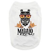 Hawaiian Thanks Mahalo 100% Cotton Relaxed Fit White Dog Tank Top Sizes ... - €17,04 EUR