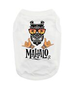 Hawaiian Thanks Mahalo 100% Cotton Relaxed Fit White Dog Tank Top Sizes XS-3XL - $19.99