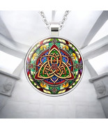 &quot;Celtic Trinity Knot Stained Glass Pendant&quot; - $31.54 CAD