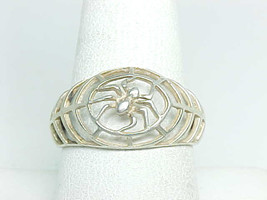 SPIDER Weaving WEB Vintage Domed STERLING Silver RING - Size 9 - FREE SH... - $40.00