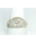 SPIDER Weaving WEB Vintage Domed STERLING Silver RING - Size 9 - FREE SHIPPING - $40.00