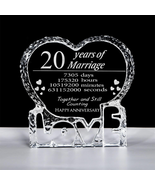 20Th Anniversary Customized Engraved Heart-Shaped Crystal Wedding Gifts ... - £27.45 GBP