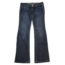 Refuge Pants Womens 6 Blue Knock Out Skinny Boot Low Rise Dark Wash Denim Jeans - $29.70