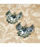 Earrings Jewelry / Silver Wings + Hearts and Cogs / Dangle &amp; Drop / Asse... - £15.71 GBP
