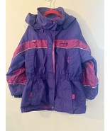 Vintage OshKosh Girls 6X Purple Pink Jacket Double Zipper, Snaps,Hood En... - $284.91 MXN