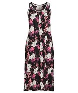 Secret Treasures ~ Black Floral ~ Midi Night Gown ~ Knit ~ Size Small (4-6) - $42.10 CAD