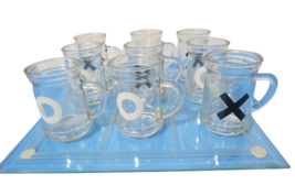 Tic Tac Toe Shot Glass Drinking Game Set W Mini Beer Mugs Table Top Game... - £11.86 GBP