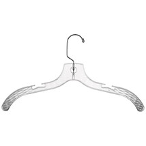 12 Pack - Heavy Weight 17&quot; Clear Crystal Plastic Cloth Hangers - 12 Pack... - $38.99