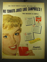 1950 Campbell&#39;s Tomato Juice Ad - For fresh-tomato flavor, millions say: No  - £14.82 GBP