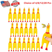 4/8/12/20 Pc of Small Squeaky Rubber Chicken Chew Toy with Playful Squeeze Sound - £6.25 GBP+