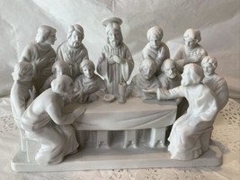 Vintage Napcoware Ceramic Last Supper Figurine Jesus Disciples White MCM - £23.00 GBP