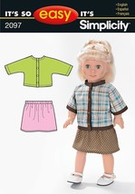 Simplicity Sewing Pattern 2097 Doll Clothes 18&quot; - $8.96