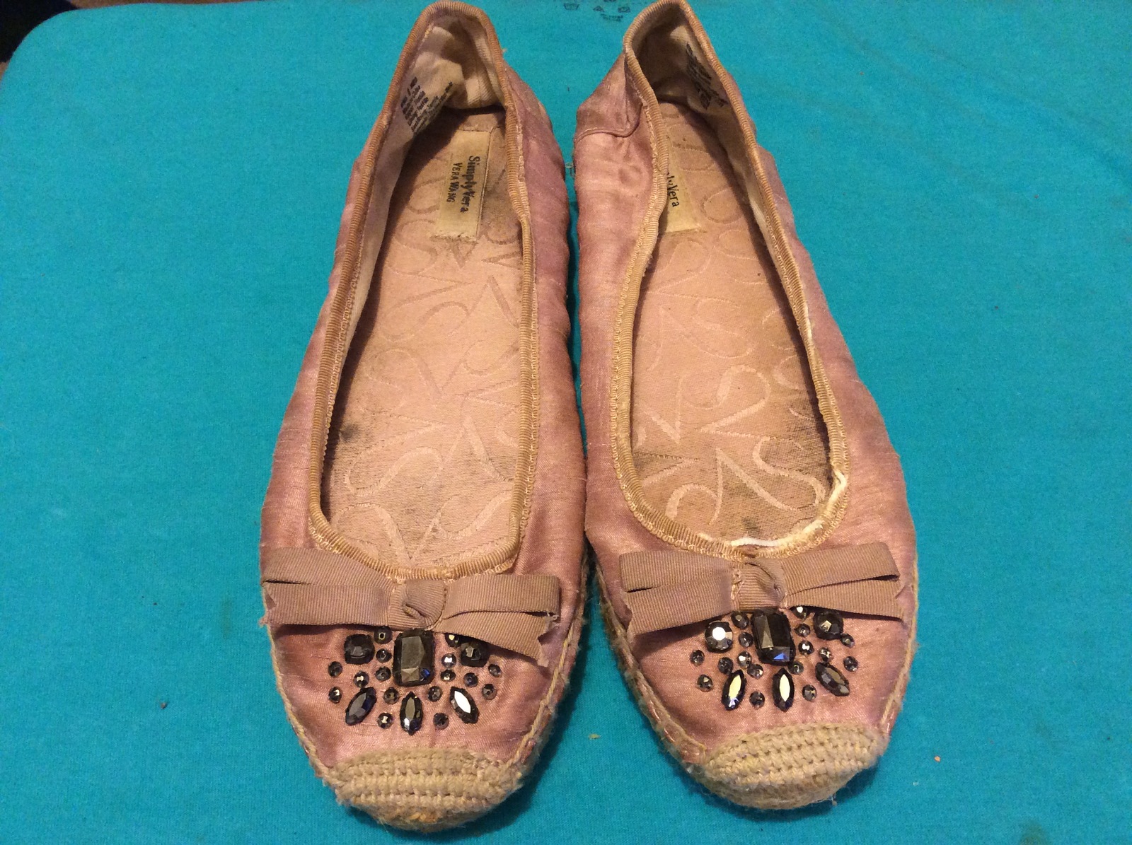SIMPLY VERA VERA WANG WOMENS PINK LINEN ESPADRILLES - SIZE 8 M - Free Sh... - $34.29