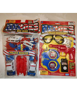 HEROES BIG BAG &amp; POLICE EQUIPMENT Handcuffs Cars Badge TOYS SET OF 2 - $19.80