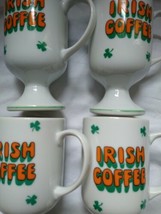 Vintage Irish Coffee Mugs With Irish Sayings &amp; Shamrocks Set of 4 - £26.27 GBP