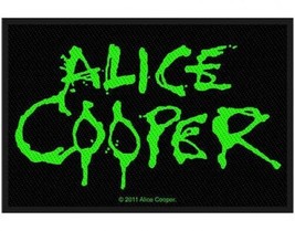 Alice Cooper Green Logo 2011 - Woven Sew On Patch Official Merchandise - £3.98 GBP