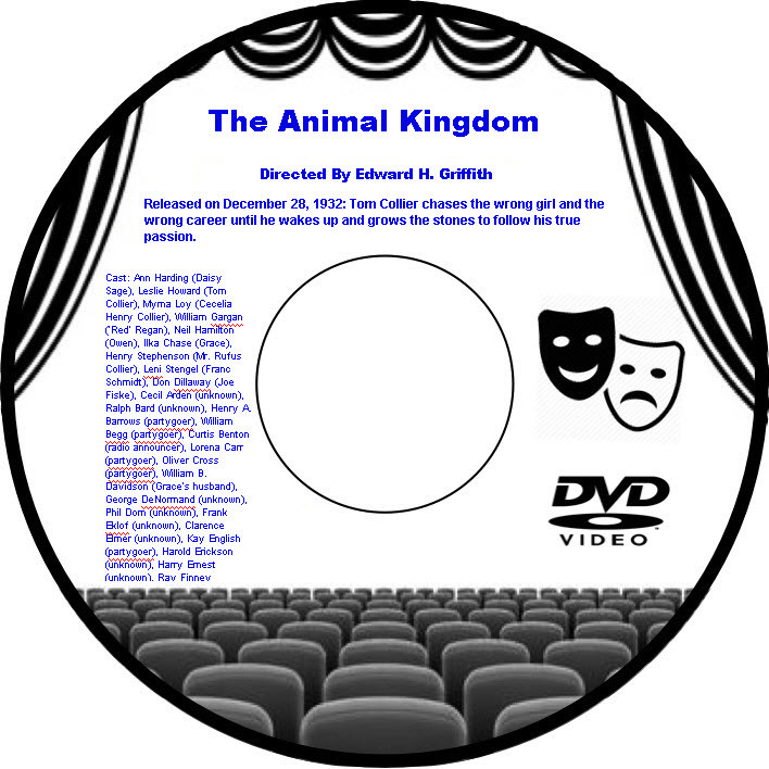 The Animal Kingdom 1932 DVD Film Comedy George Cukor Leslie Howard Ann Harding