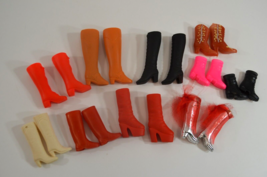 Barbie Doll Boots Shoes Heeled Lot of 10 Pairs Mattel / Unmarked Vintage - £46.22 GBP