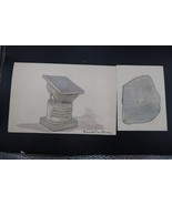 Vtg Artist Drawing Rosetta Stone Egypt &amp; Inscription Beautiful Art Hiero... - €85,91 EUR