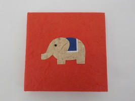 ELEPHANT PAPER BLANK NOTEBOOK 4X4X.5 IN RED COVER 20 PAGES ROUGH RUSTIC ... - £9.58 GBP