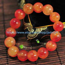 Free Shipping - good luck natural red agate Prayer Beads charm beaded bracelet - £14.38 GBP
