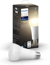 Philips Hue White A21 High Lumen Smart Bulb, 1600 Lumens, Bluetooth &amp; Zigbee - £17.57 GBP